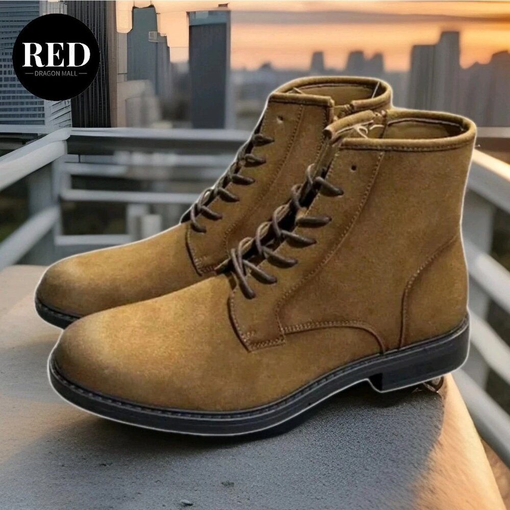 Cliffs Lace Up Ankle Boots Brown Suede - Men's Size 10
